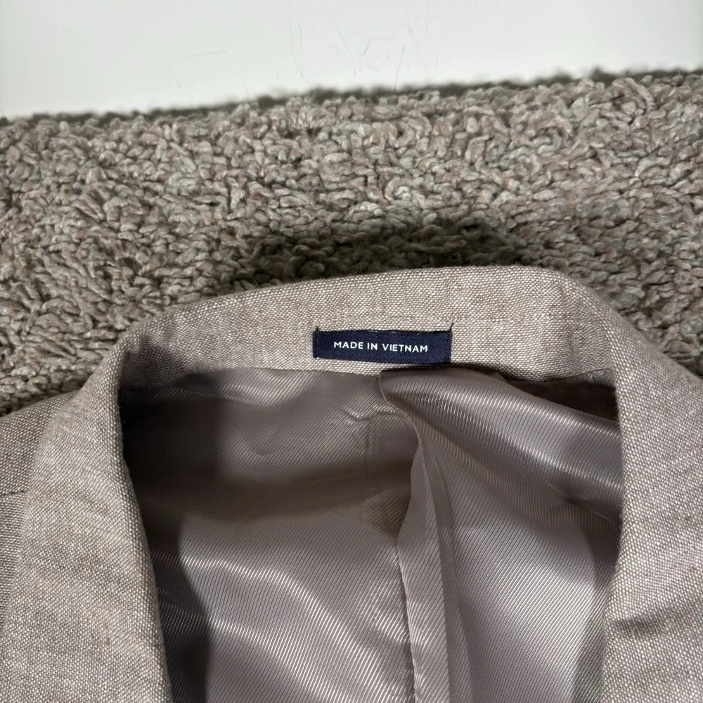 Stafford Mens 48 Reg Gray Sport Coat Linen Blend Classic Two Button‎ Blazer